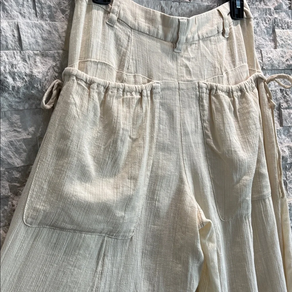 Free People Cream Wide-Leg Pants - Picture 10 of 13